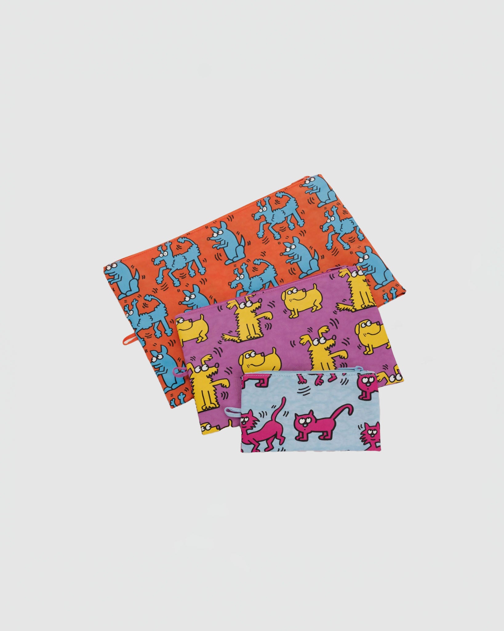 Baggu Go Pouch Set in Keith Haring Pets