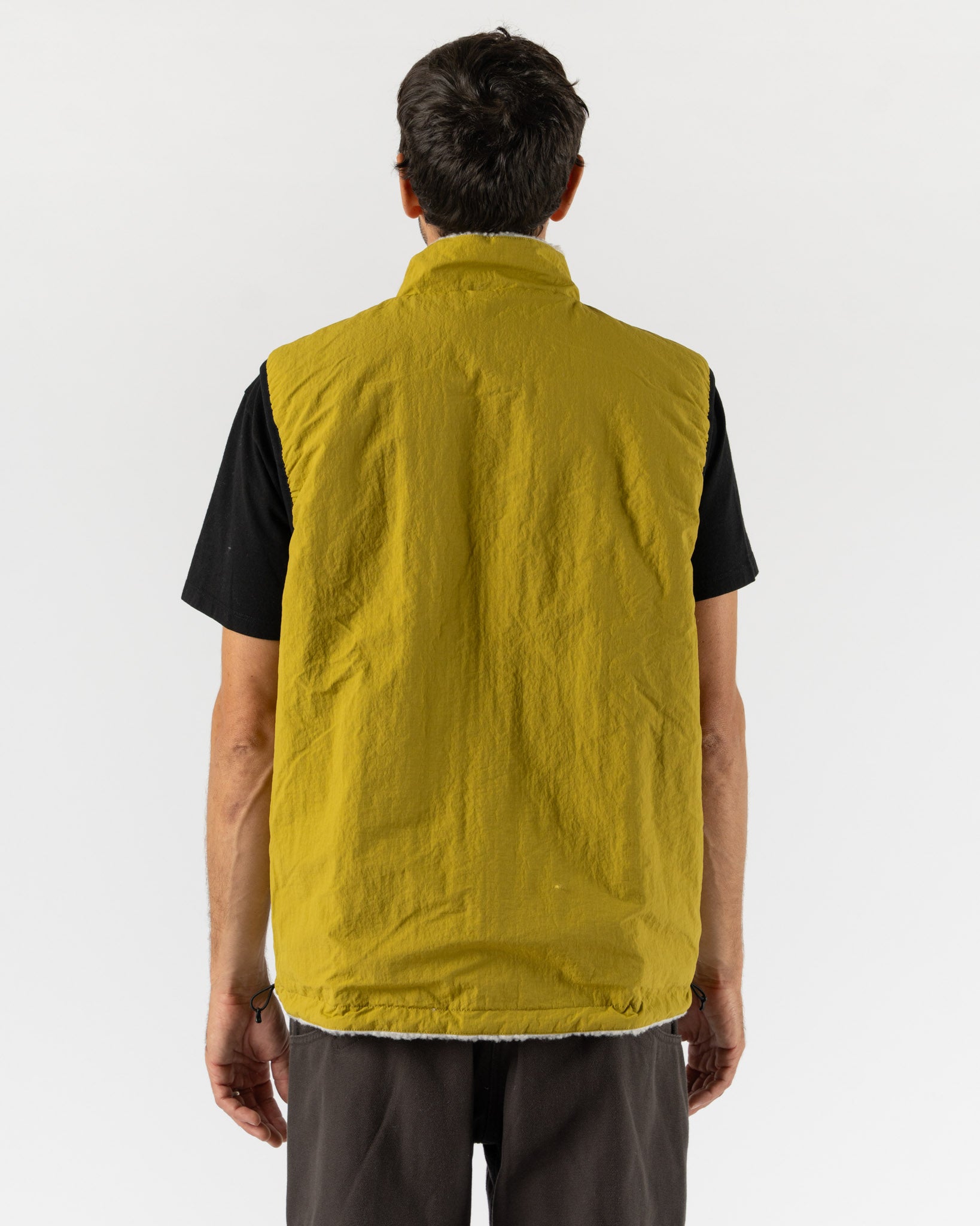 Gramicci Reversible Sherpa Vest in Natural/Chartreuse Curated at