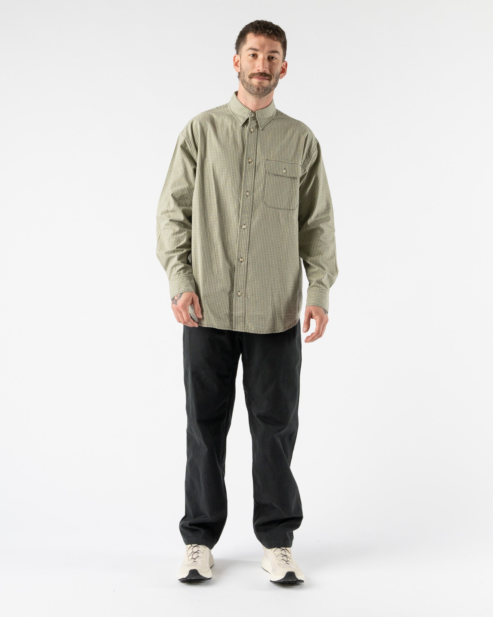 Gramicci Checkered Stance Shirt in Sierra Check Mint Curated