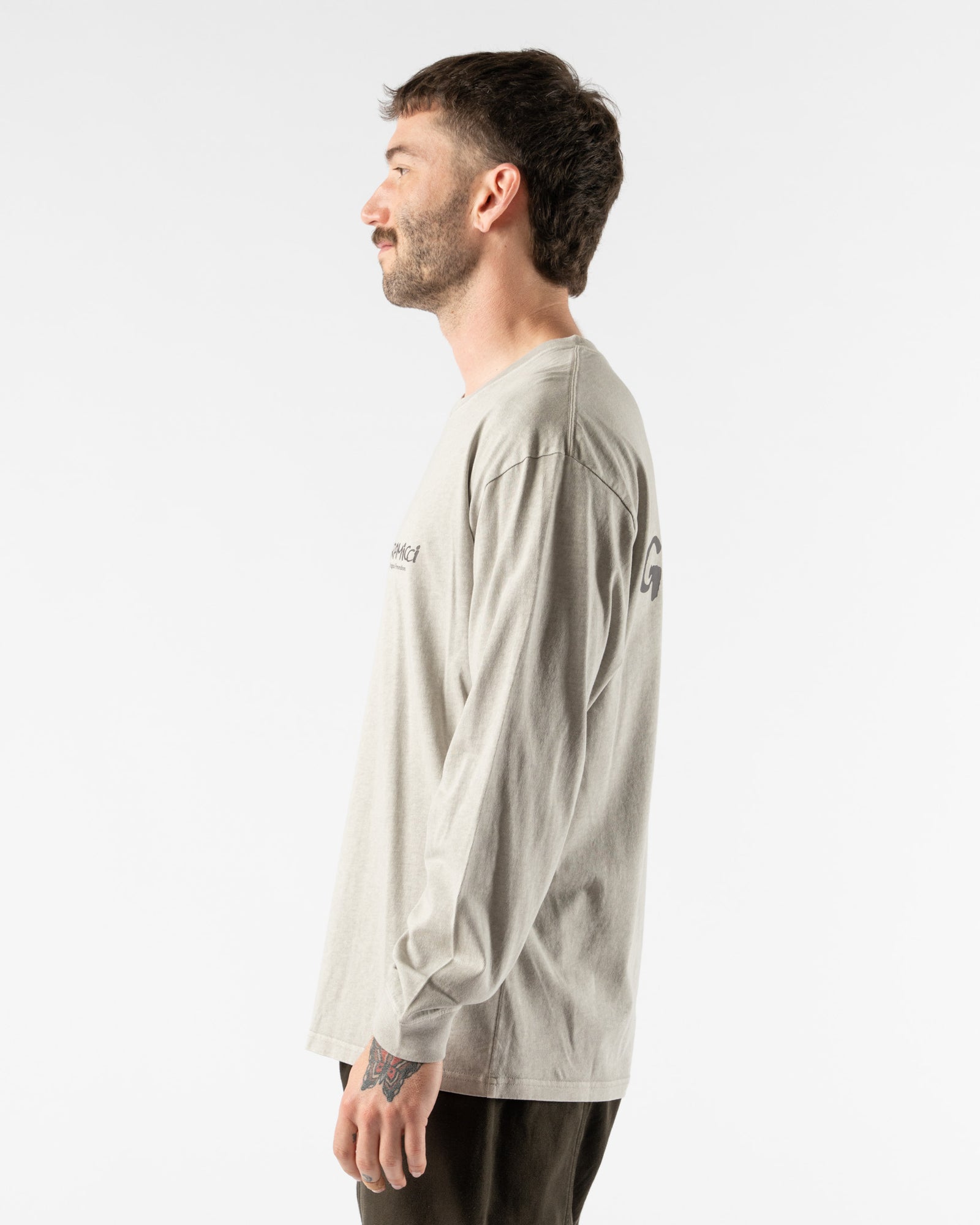 Gramicci Original Freedom Long Sleeve Tee in Pigment Slate Curated at Jake  and Jones