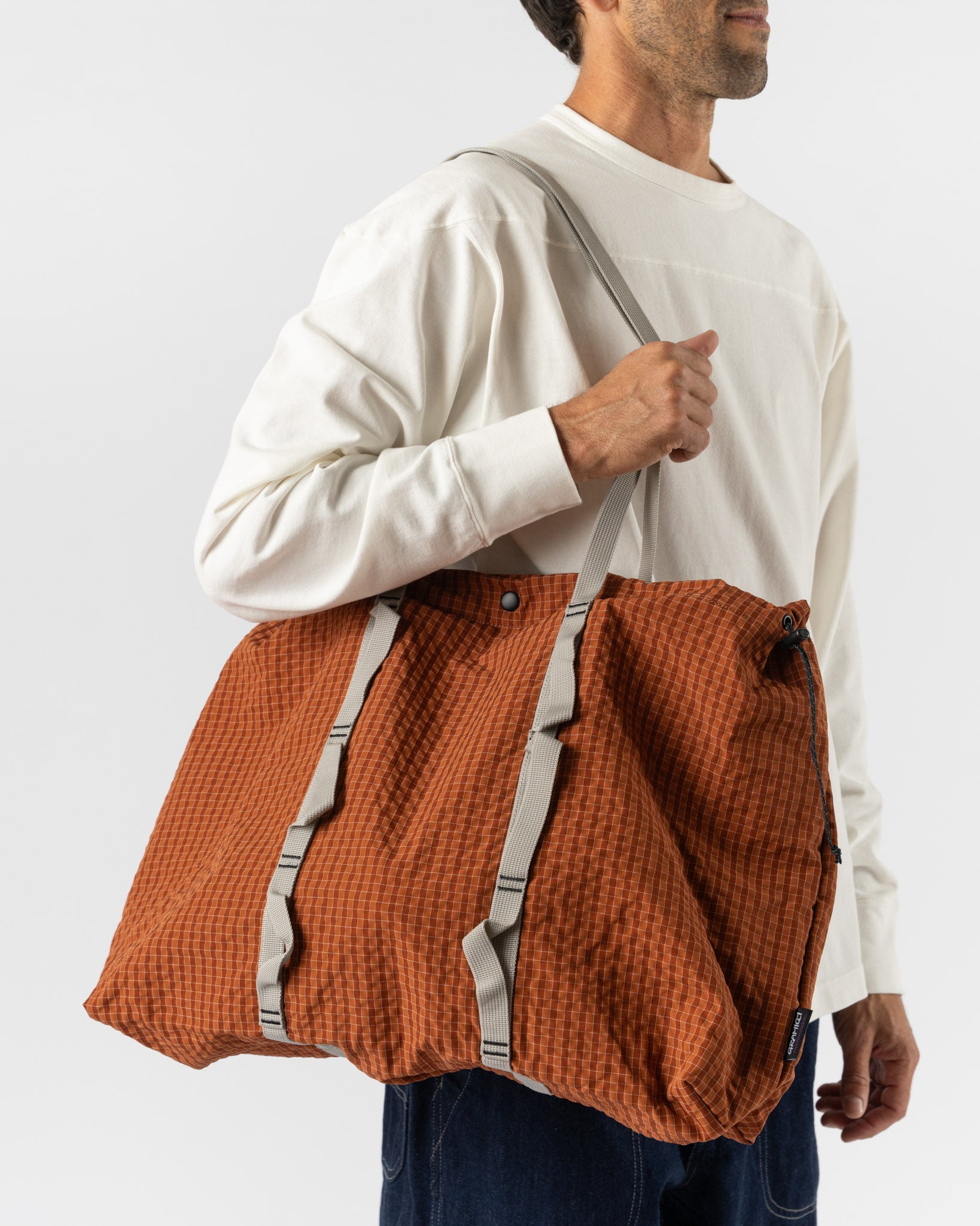 Gramicci Plaid Climbing Tote in Brick