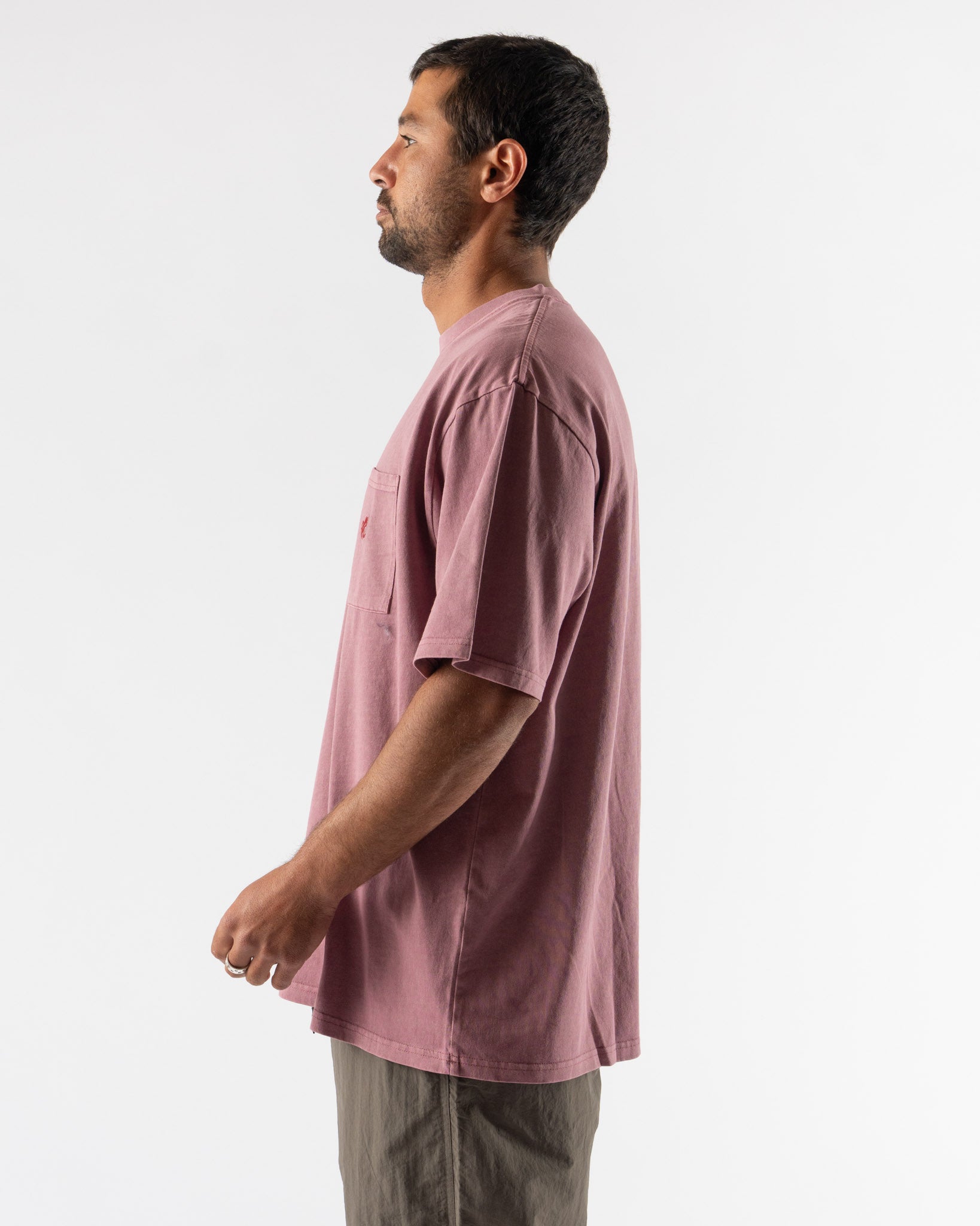 Gramicci One Point Tee in Red Pigment Dyed