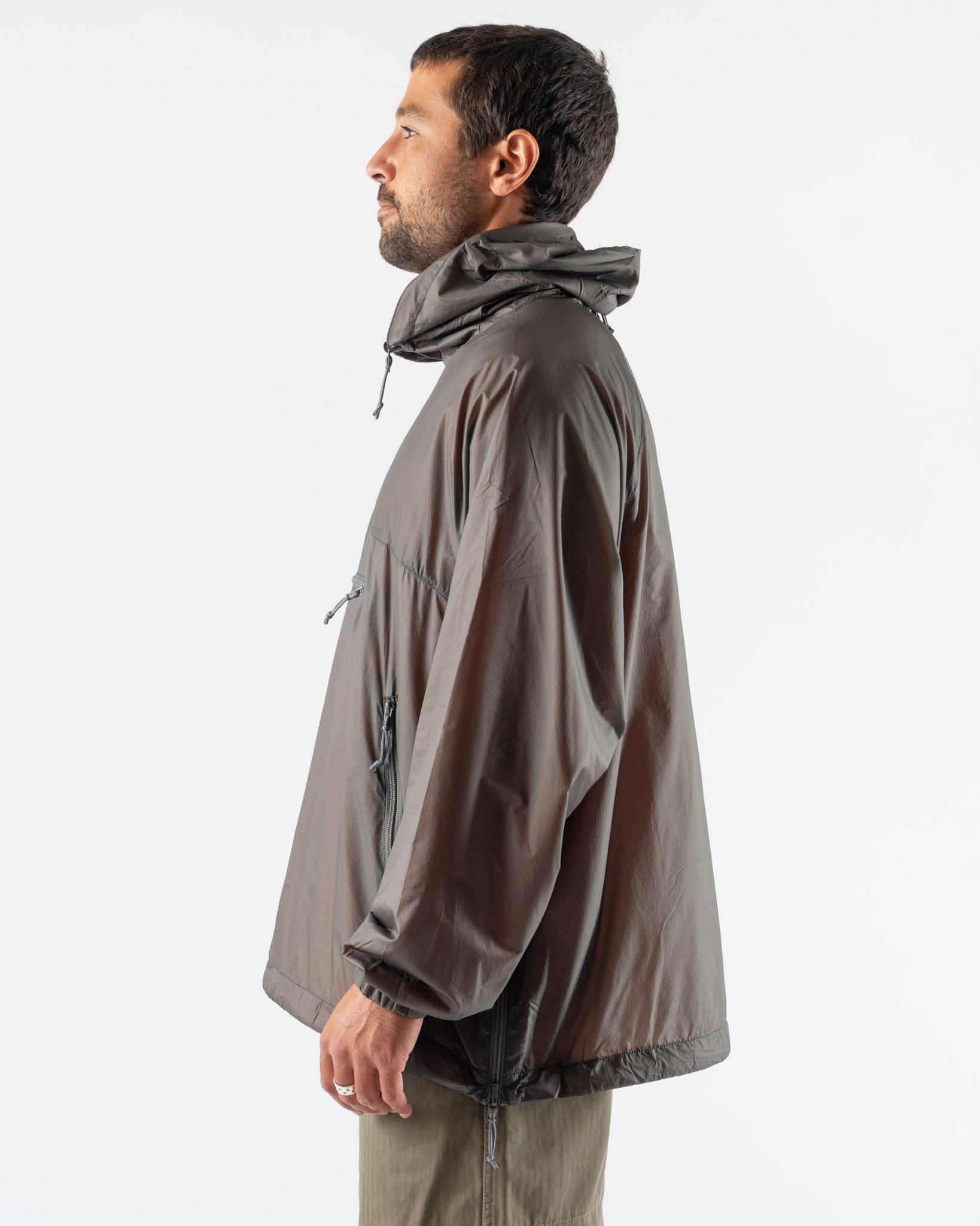 Pilgrim Surf + Supply Pike Nylon Ripstop Anorak in Charcoal