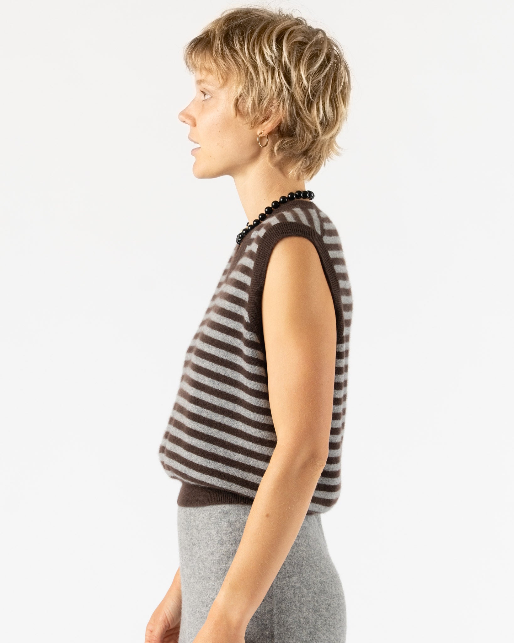 Hai Annie Vest in Dark Brown & Grey