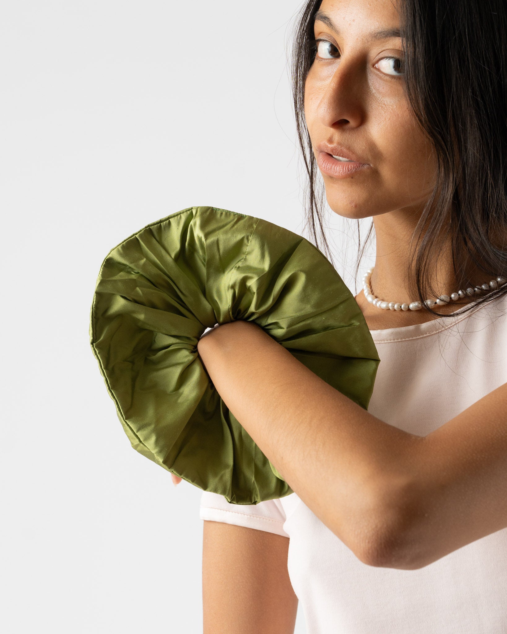 Hai Scrunchie in Olive Green