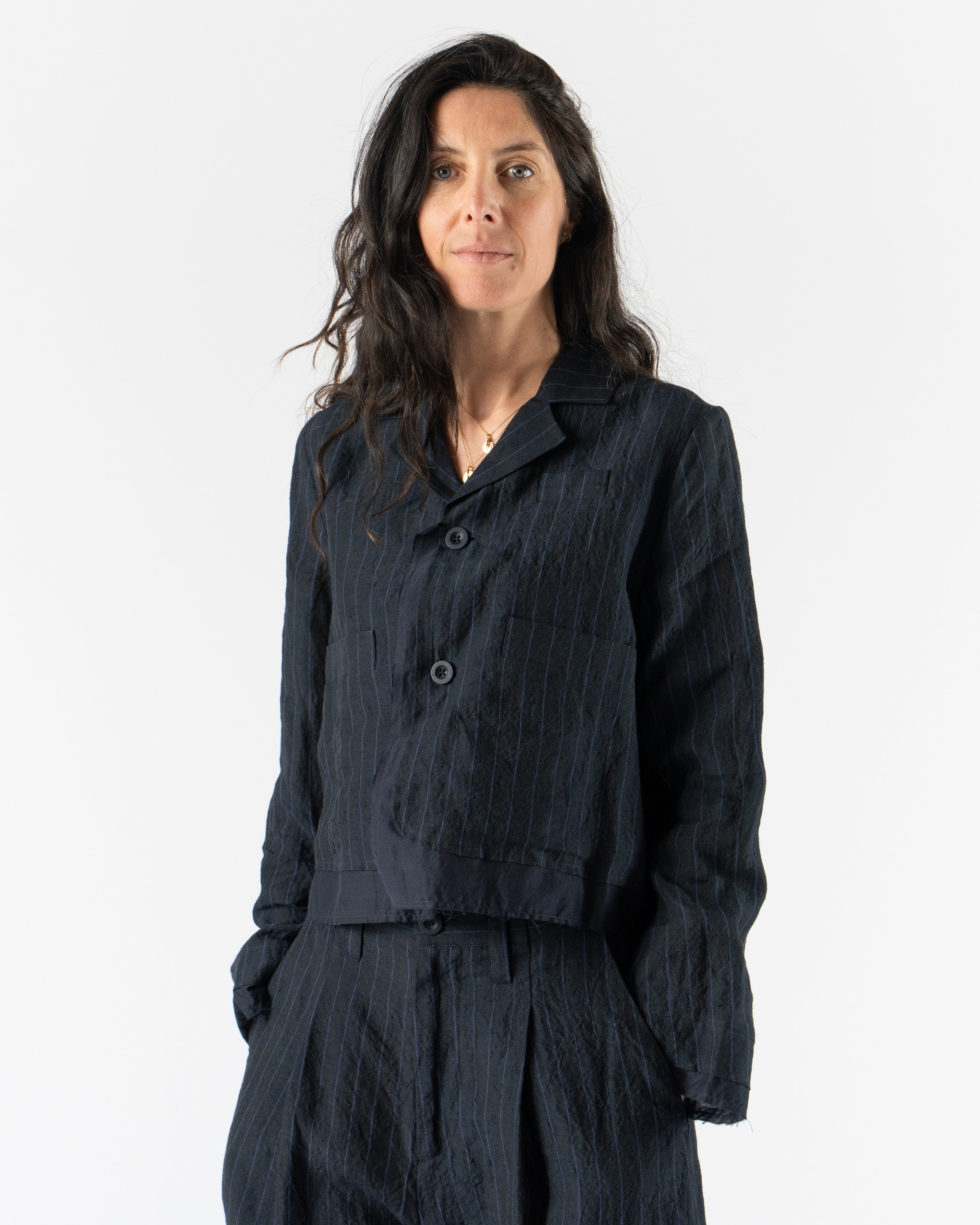 Toogood The Potter Jacket in Butcher Stripe Ink