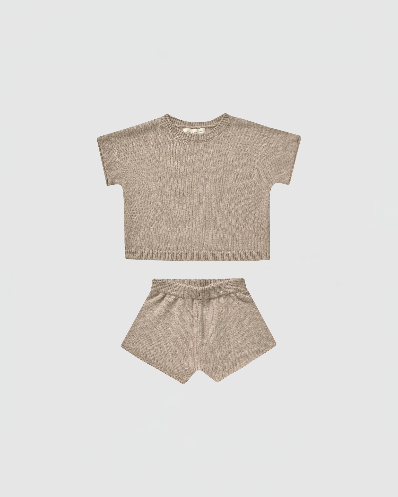 Quincy Mae Relaxed Summer Knit Set in Heathered Oat