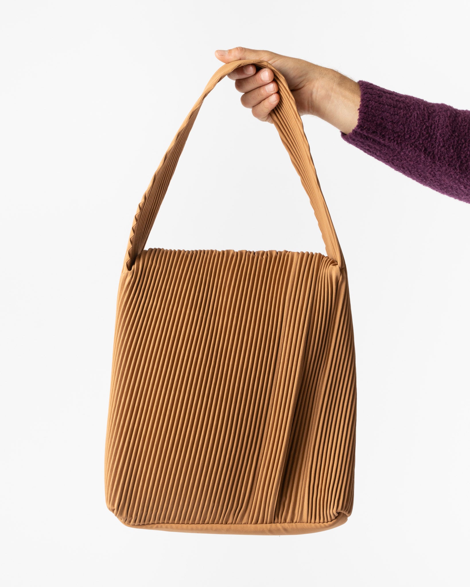 Homme Plissé Issey Miyake Rounded Square Bag in Paesina Brown