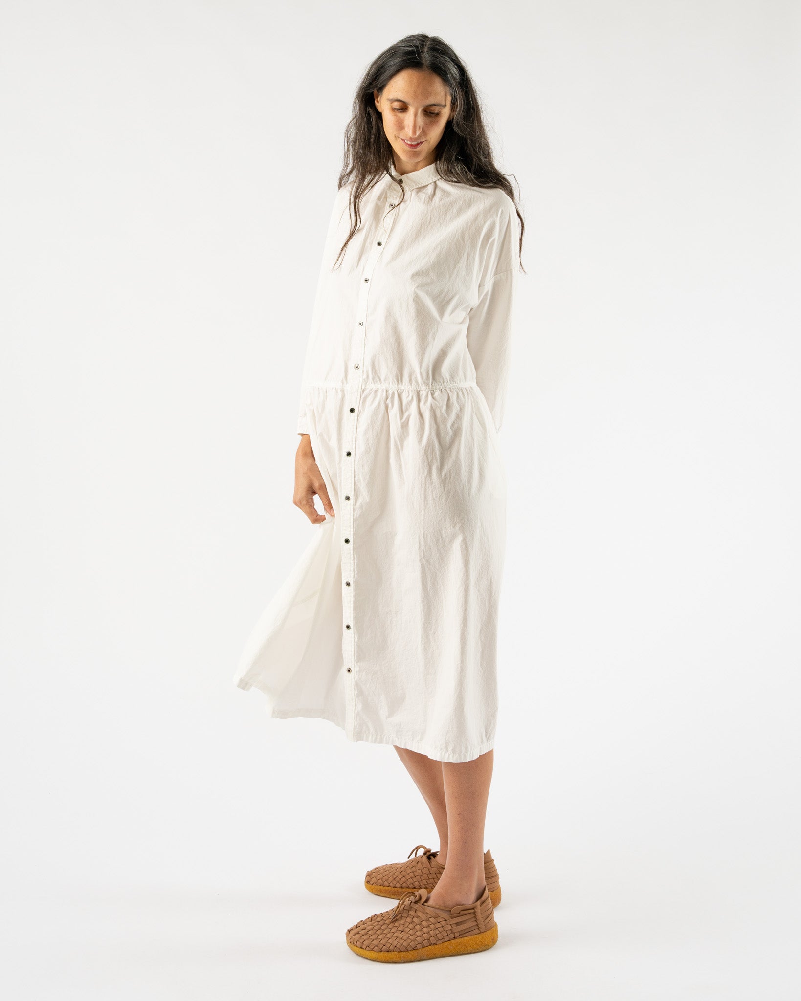 Ichi Antiquités Oumisarashi Shirt Dress in White