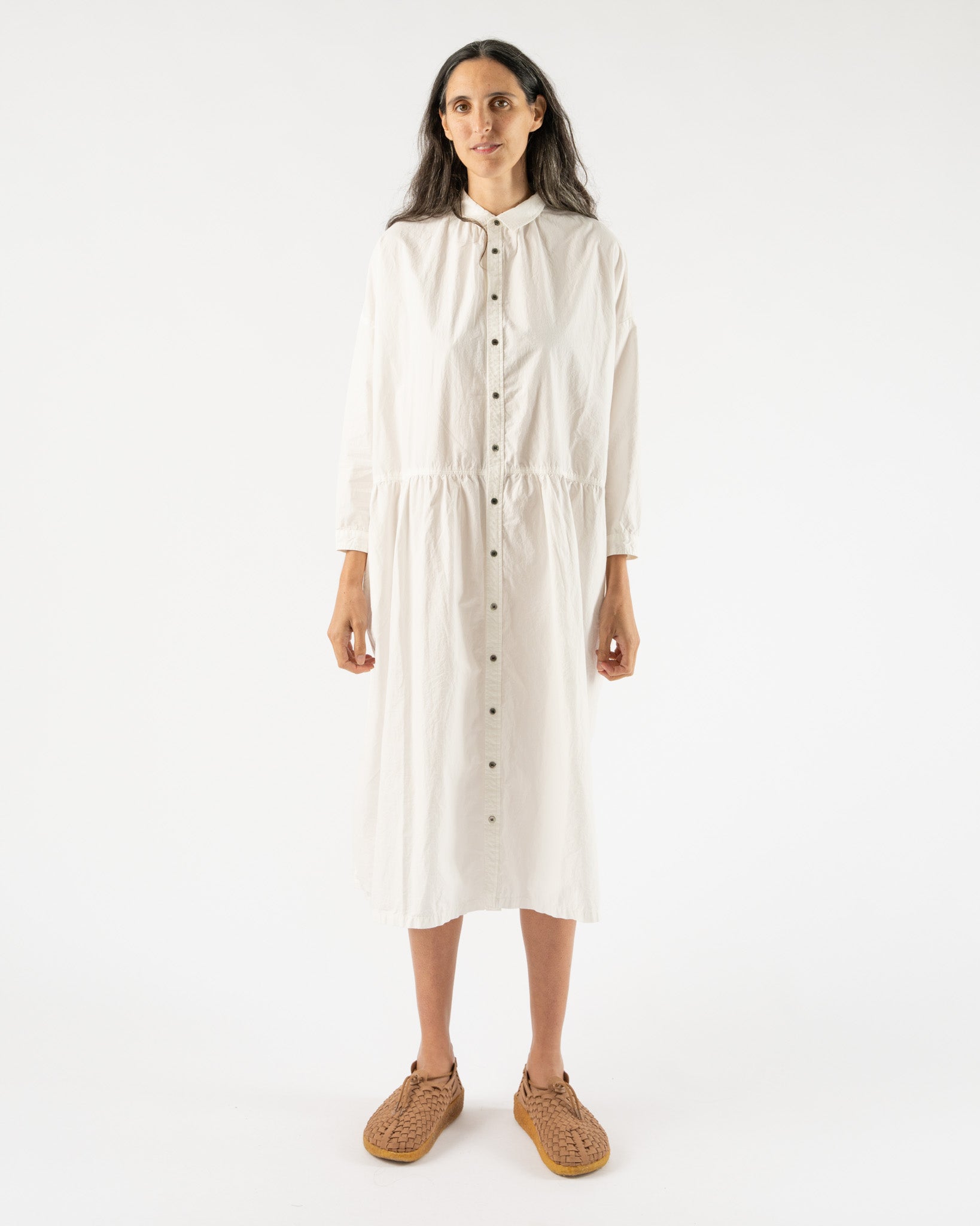 Ichi Antiquités Oumisarashi Shirt Dress in White