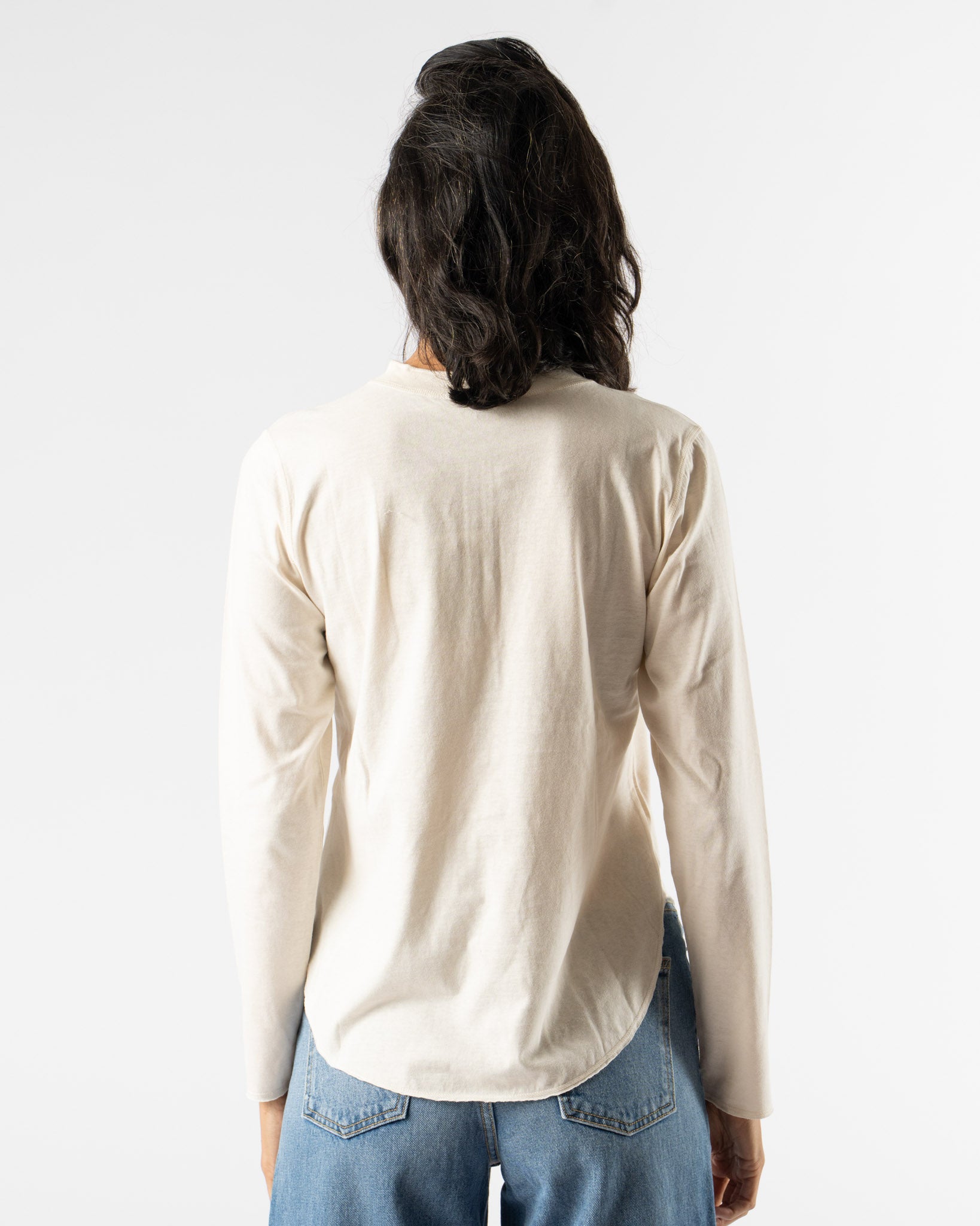Ichi Antiquités Undyed Henley Shirt in Natural