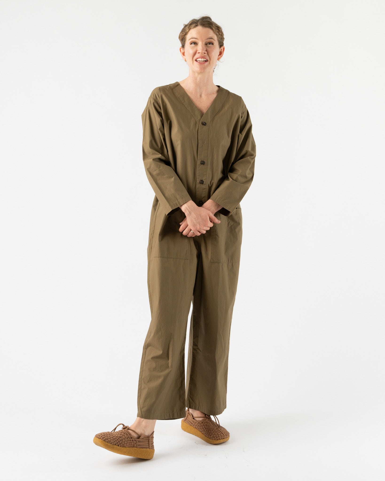 Ichi Antiquités Typewriter Jumpsuit in Mocha Brown