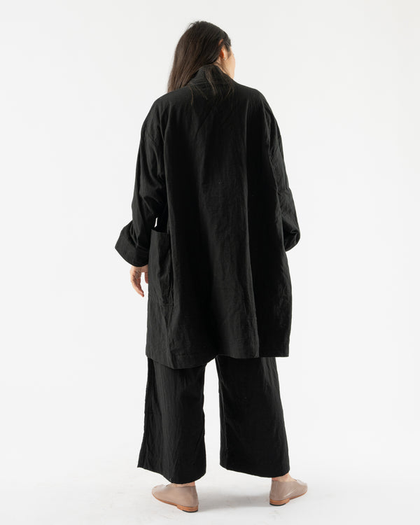 Ichi Antiquités Azumadaki Quilt Robe in Black