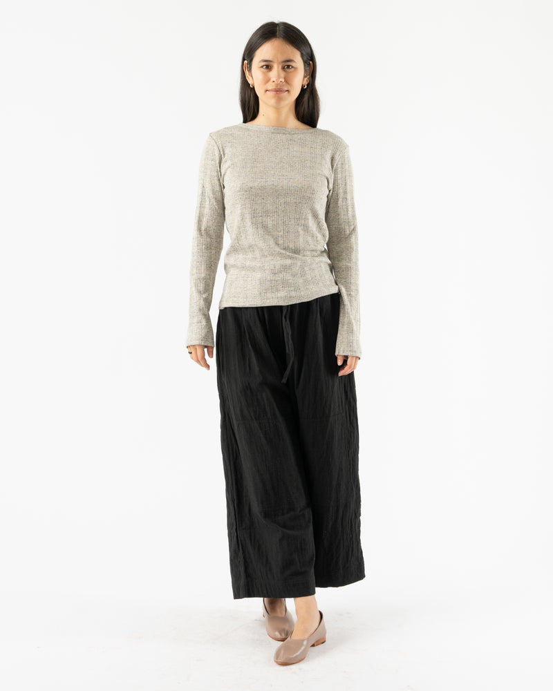 Ichi Antiquités Vintage Cotton Stripe Pullover in Gray