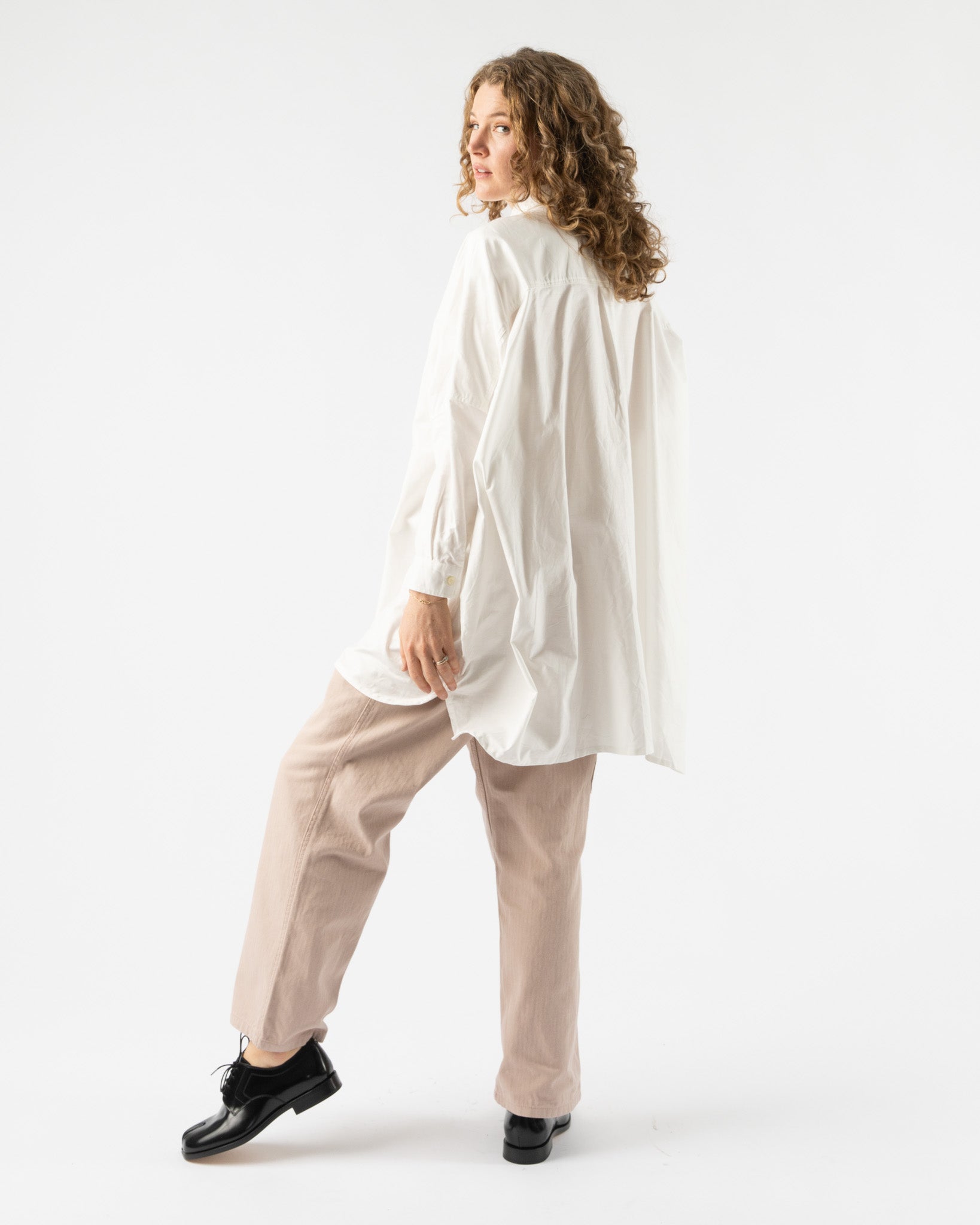 Ichi Antiquités Oxford Over Shirt in White