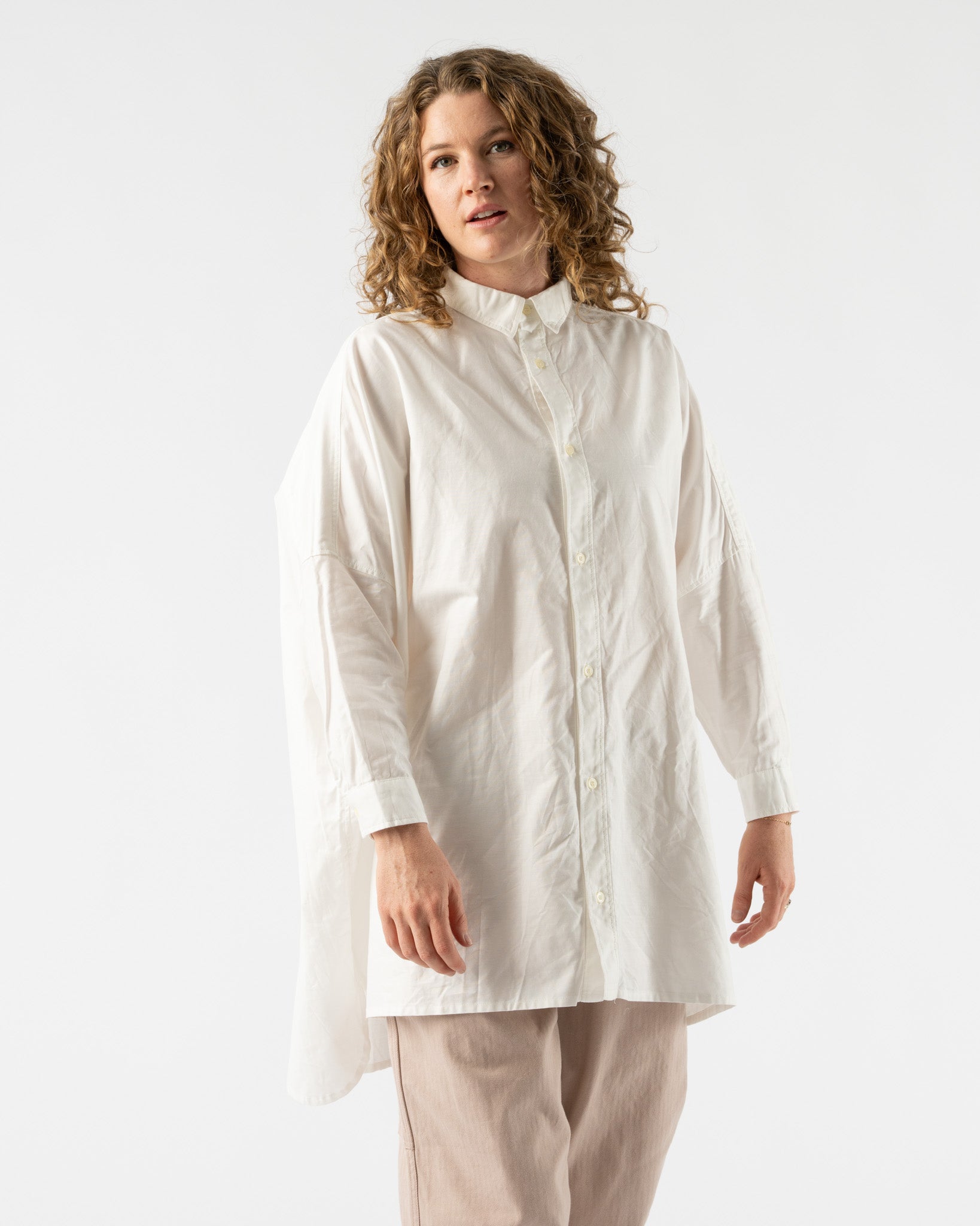 Ichi Antiquités Oxford Over Shirt in White