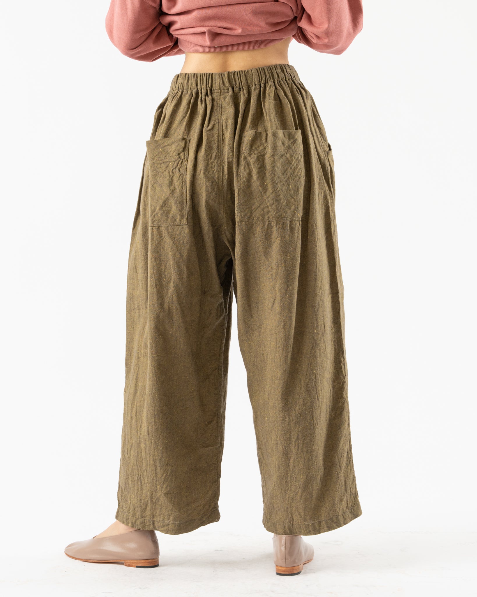 Ichi Antiquités Woven Herringbone Pants in Charcoal