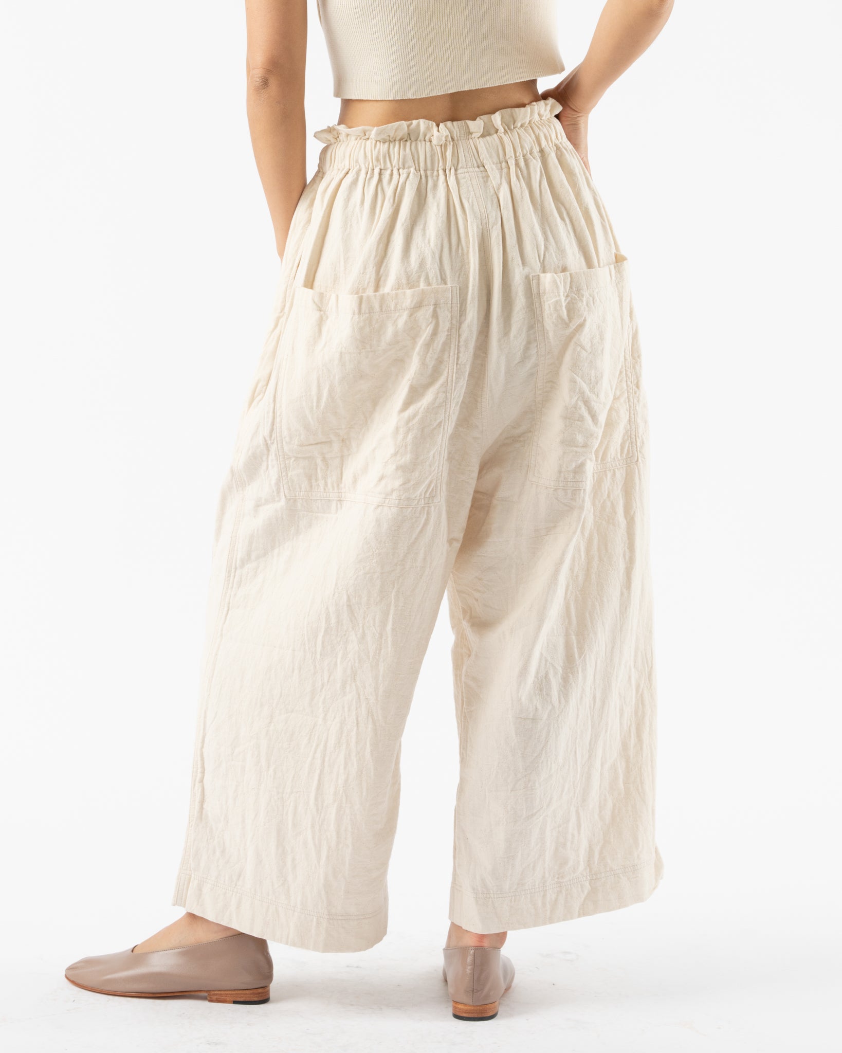 Ichi Antiquités Azumadaki Quilt Pants in Ivory