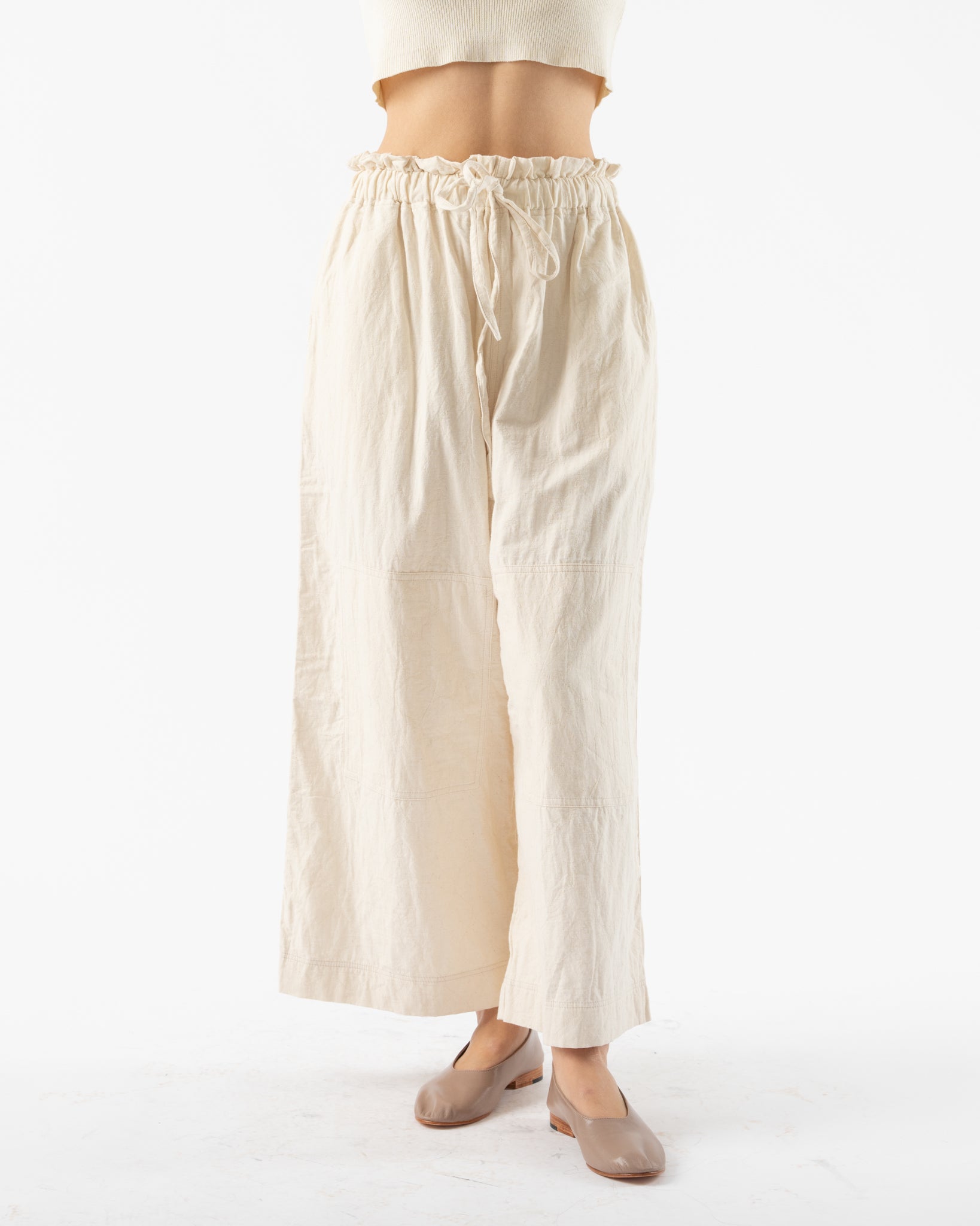 Ichi Antiquités Azumadaki Quilt Pants in Ivory