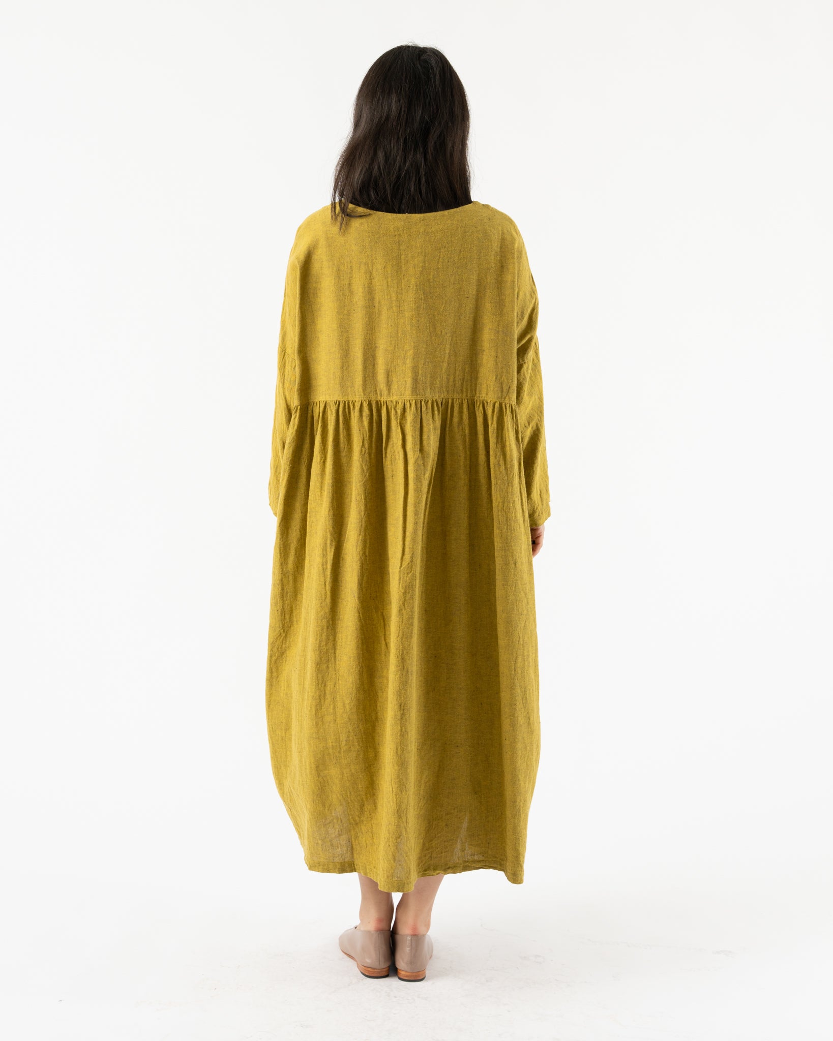 Ichi Antiquités Herringbone Dress in Yellow