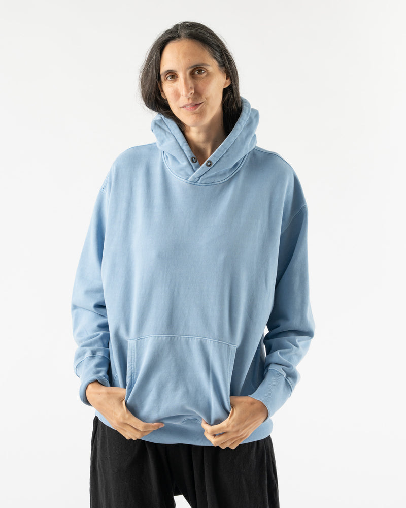Ichi Antiquités French Terry Hoodie in Blue Curated at Jake and Jones