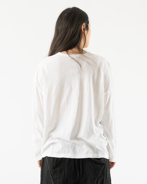 Ichi Antiquités Knit Cotton Pullover Sweater in White