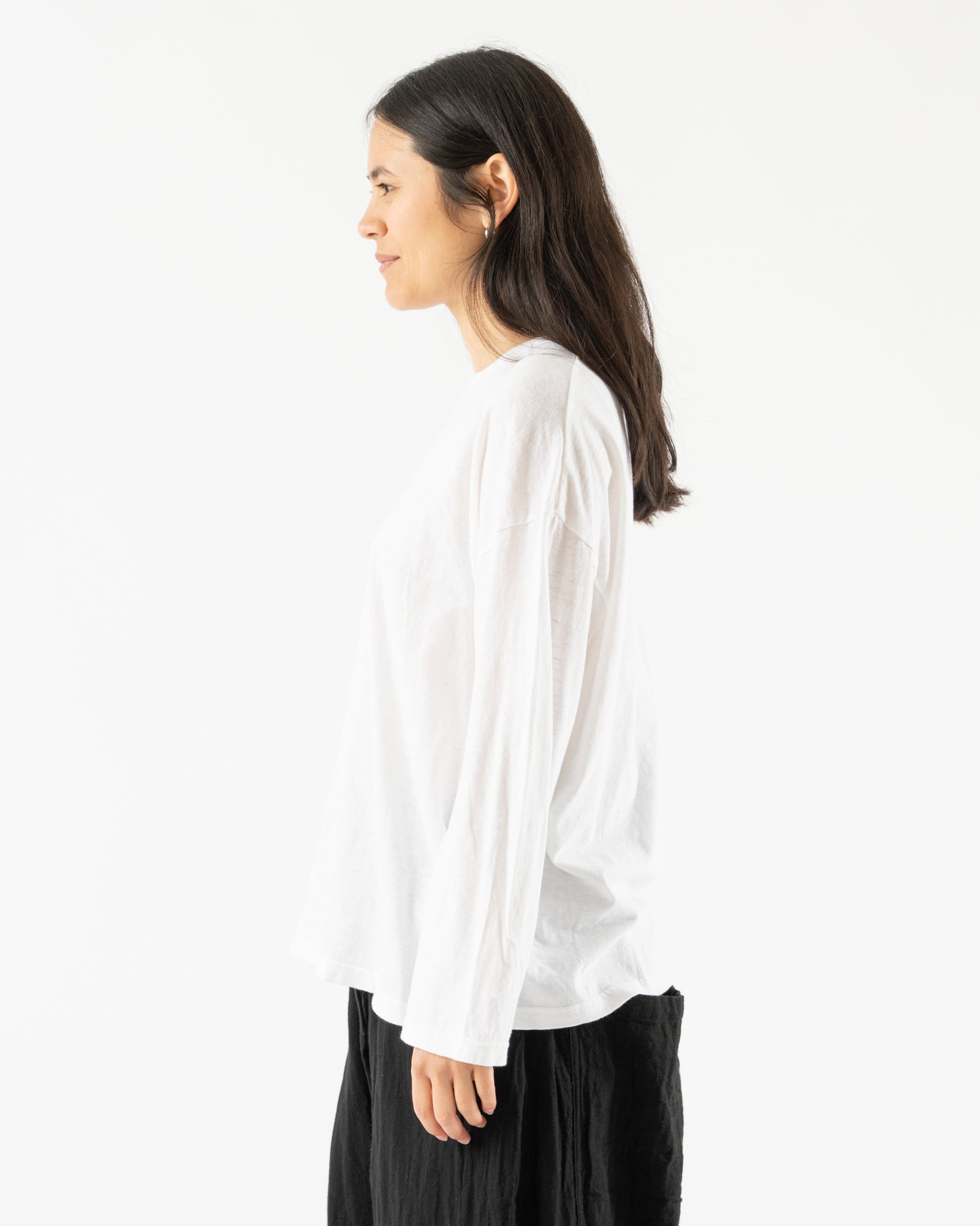 Ichi Antiquités Knit Cotton Pullover Sweater in White