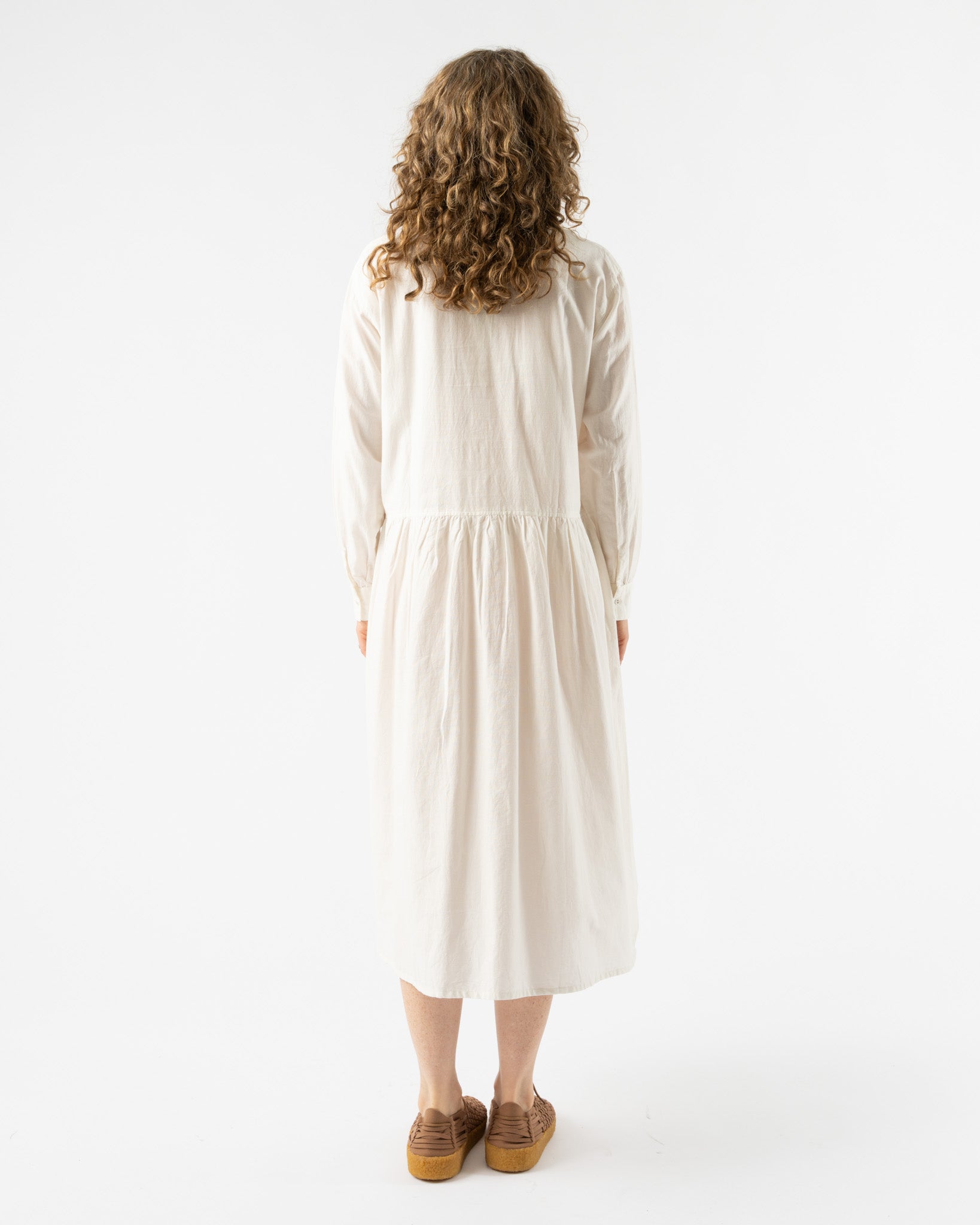 Ichi Antiquités Woven Cotton Dress in White