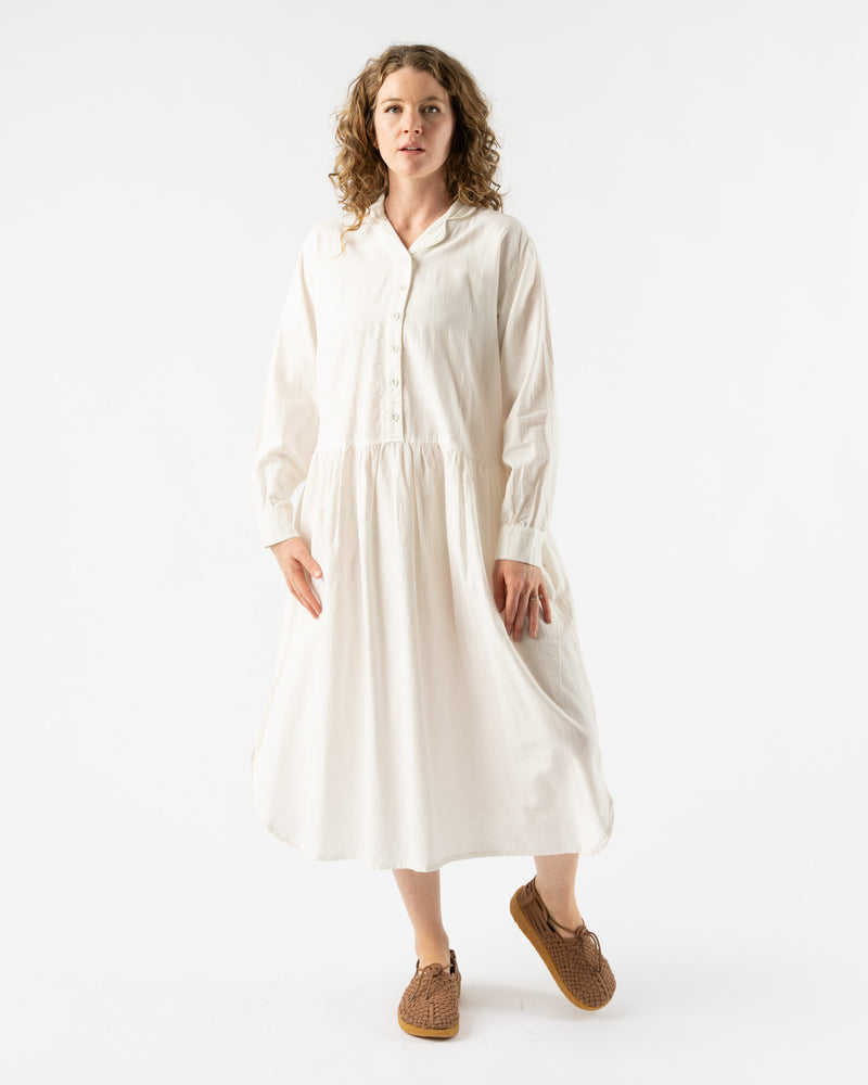 Ichi Antiquités Woven Cotton Dress in White