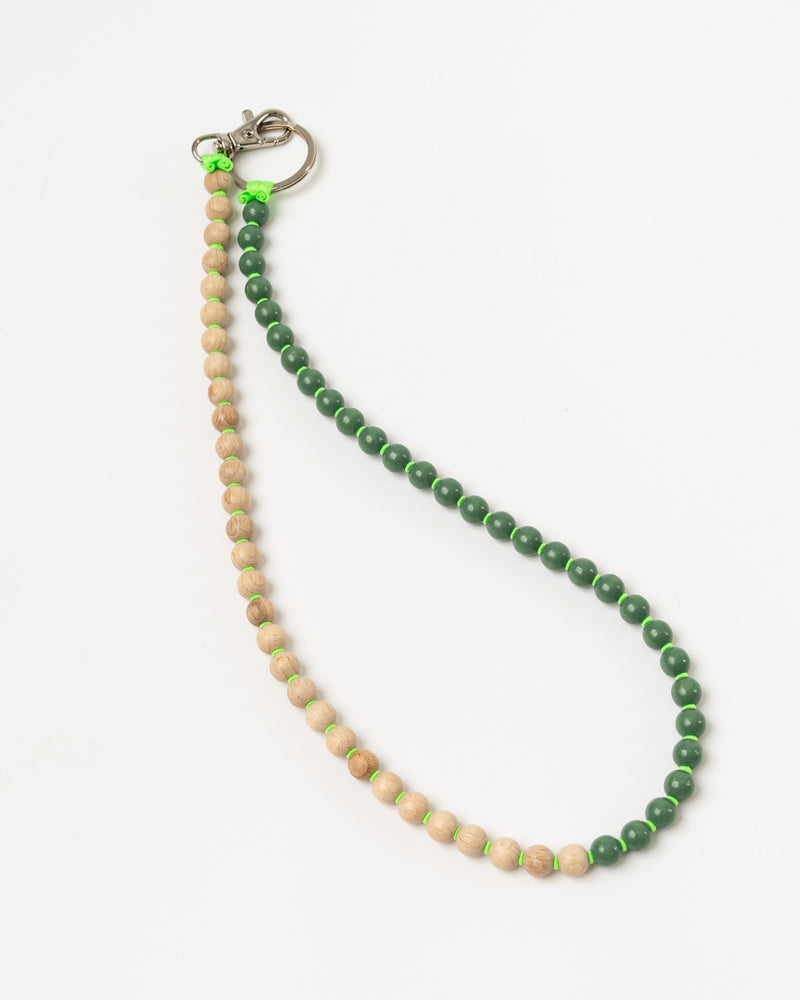 Ina Seifart Perlen Long Keychain in Natural/Salvia/Neon Green