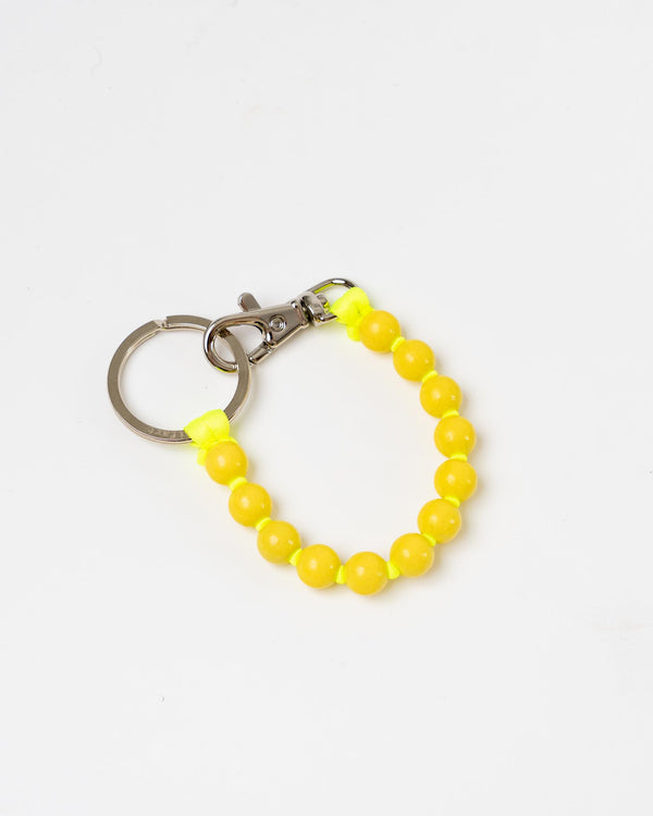 Ina Seifart Perlen Short Keychain in Pastel Yellow Neon Yellow
