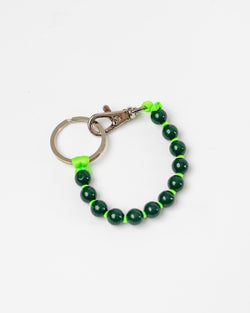 Ina Seifart Perlen Short Keychain in Dark Green Neon Green