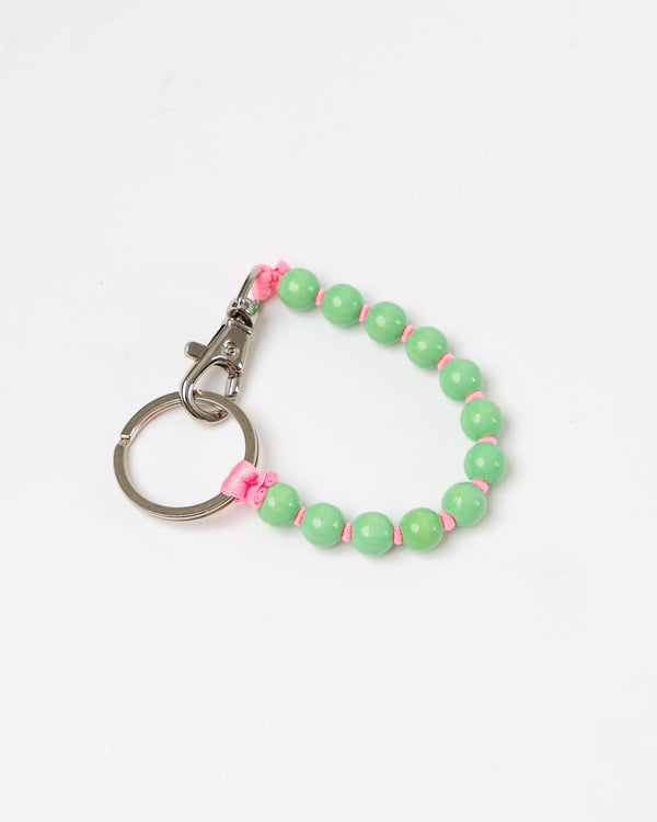 Ina Seifart Perlen Short Keychain in Pastel Green Rose