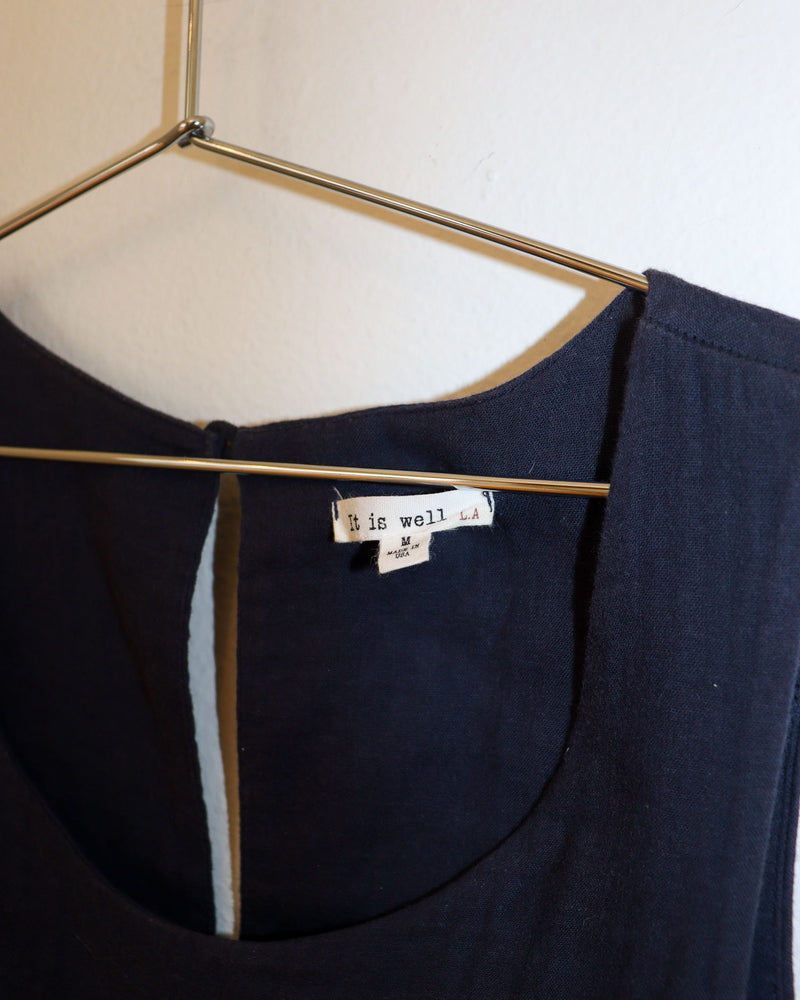 Pre-owned: It is Well LA Cotton Jumpsuit in Dark Navy