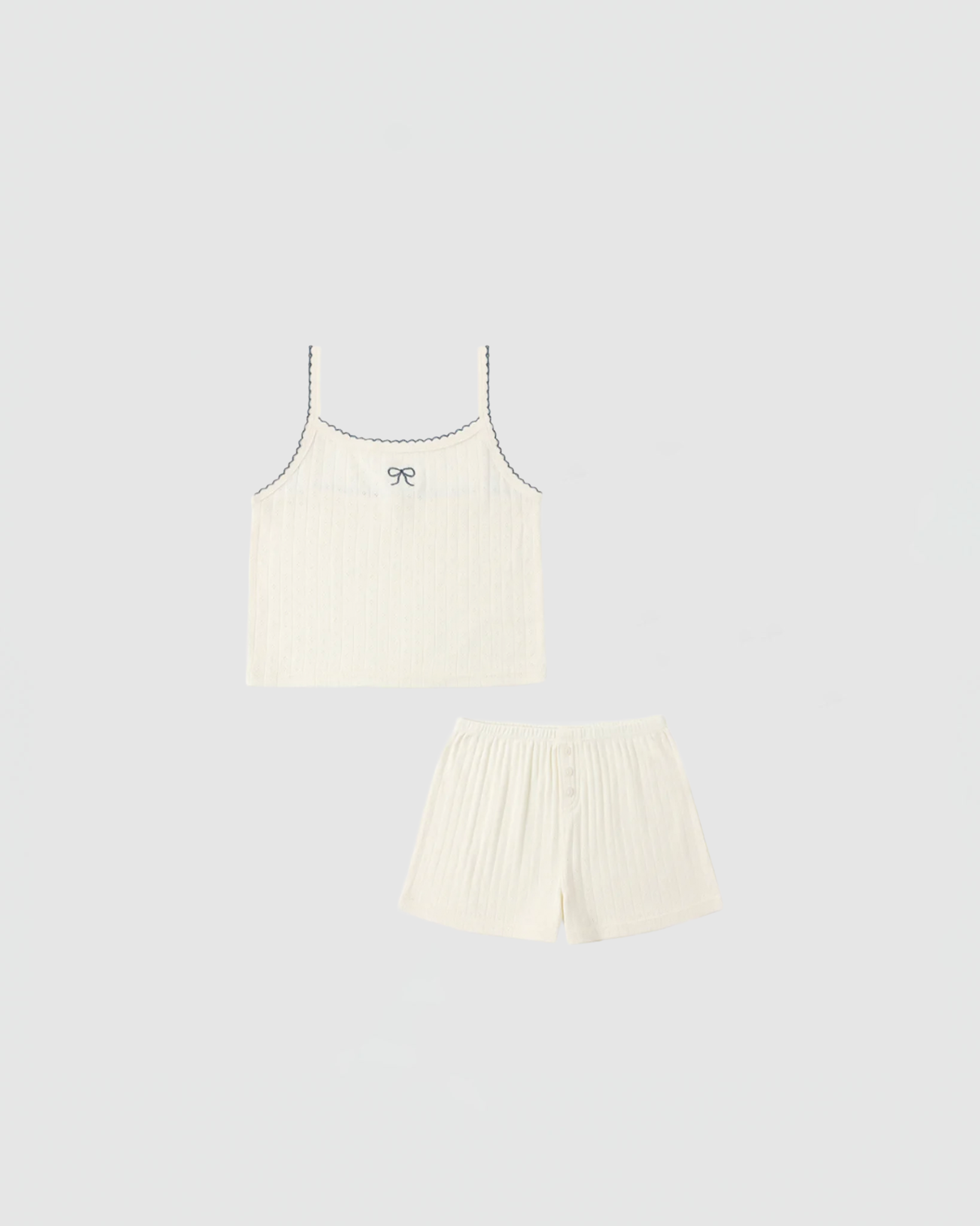 Rylee + Cru Pointelle Lounge Set in Ivory