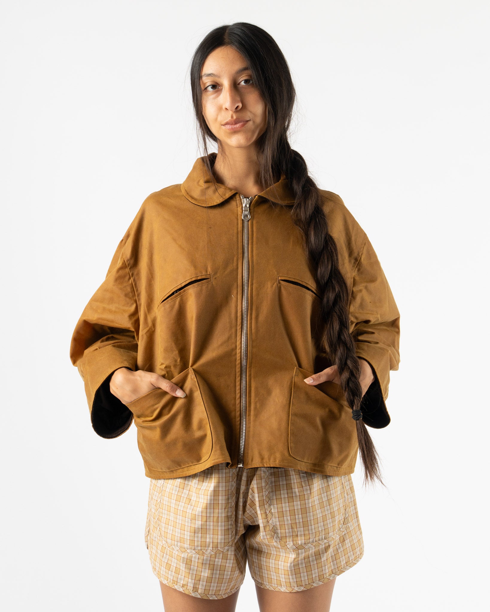 Cawley British Waxed Oilskin Jacket in Gold