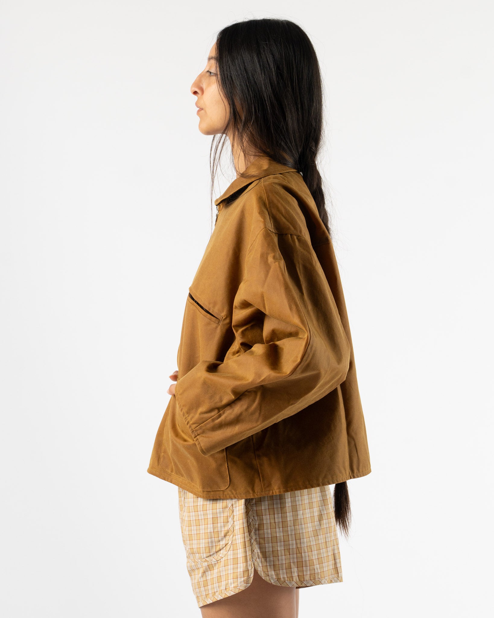 Cawley British Waxed Oilskin Jacket in Gold