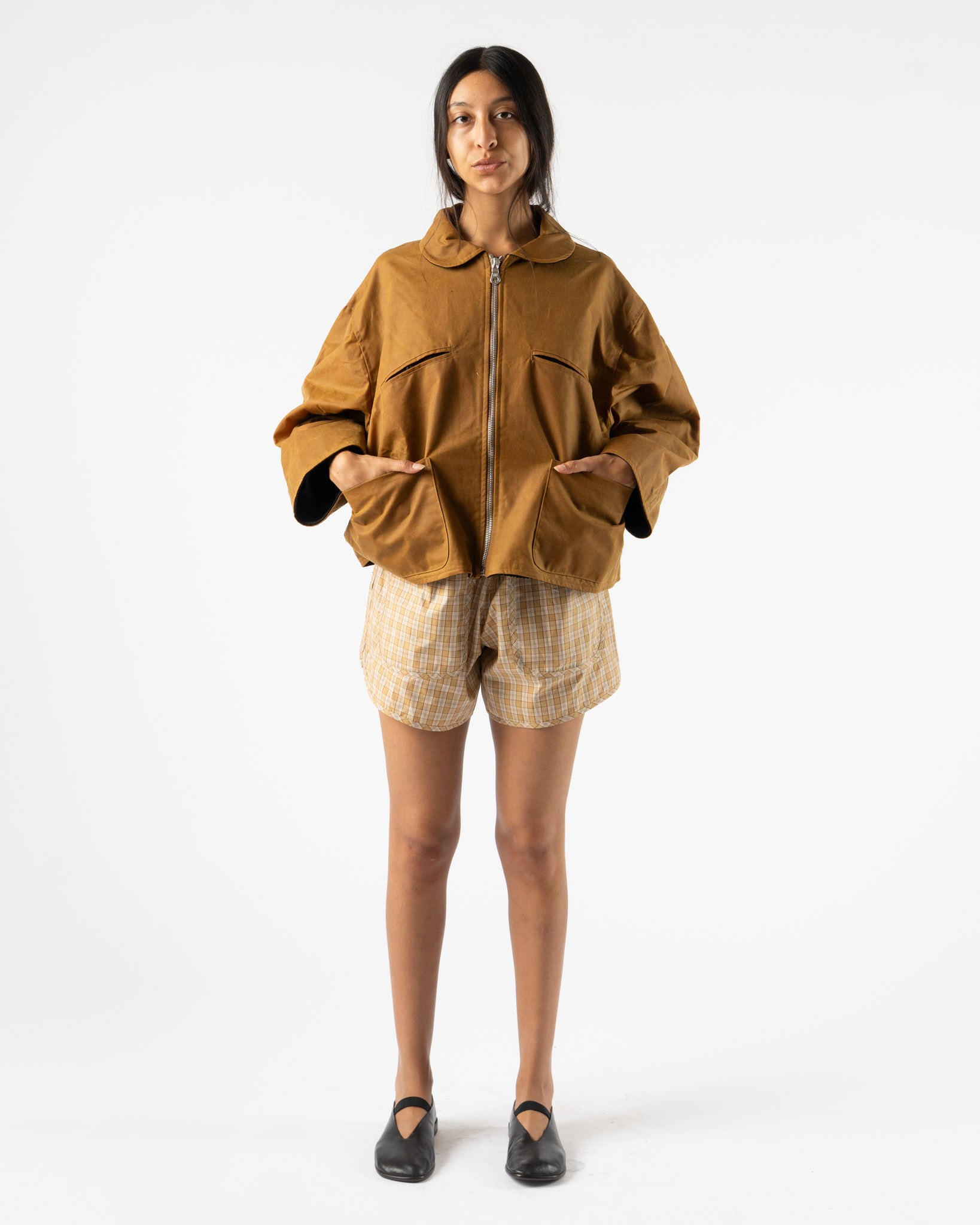Cawley British Waxed Oilskin Jacket in Gold