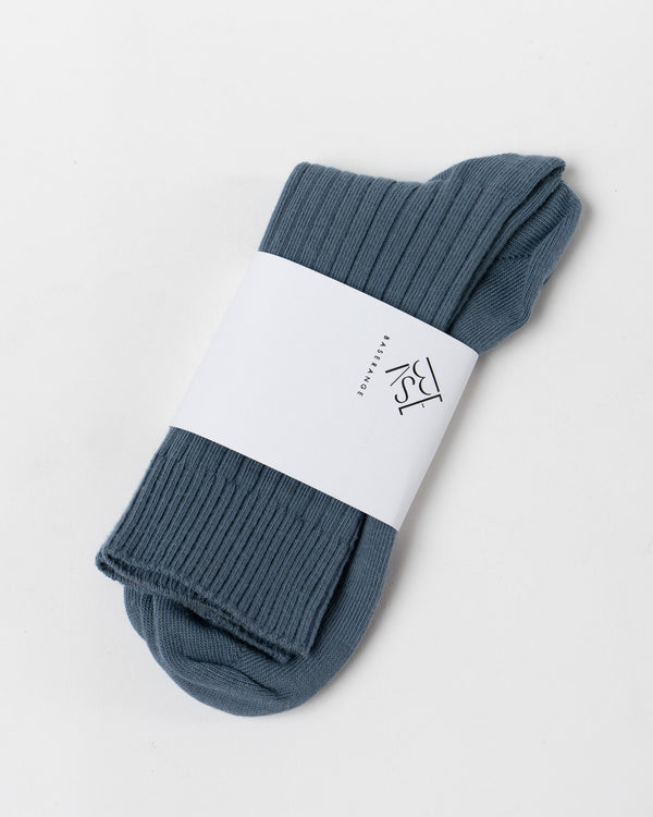 Baserange Rib Overankle Socks in Limbus Blue