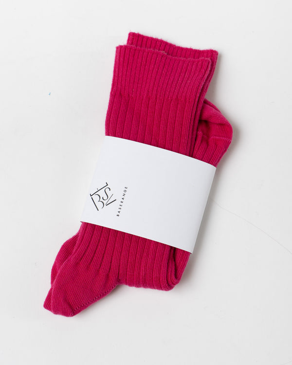 Baserange Rib Overankle Socks in Ovid Pink