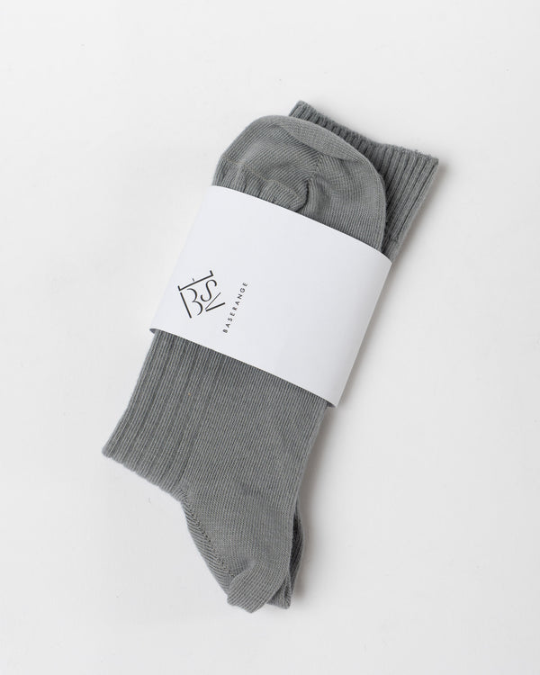 Baserange Rib Overankle Socks in Sagi Grey