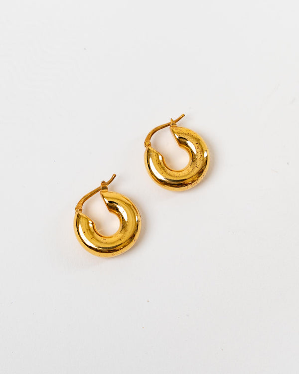 Jil Sander Classic Round Earrings 7 in Gold