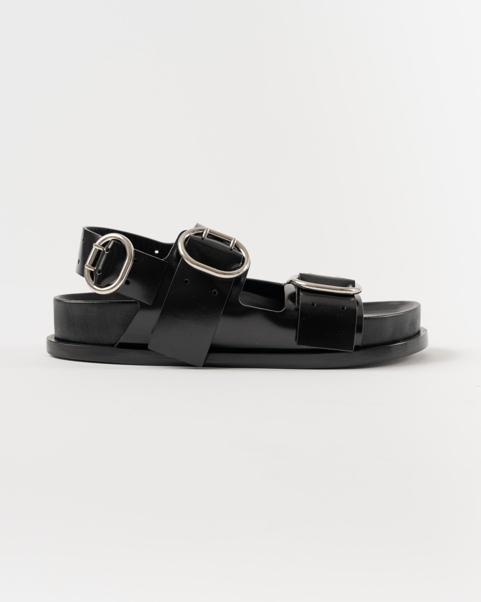 Jil Sander Spazzolato Sandal in Black