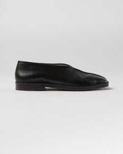 Lemaire Flat Piped Slippers in Black