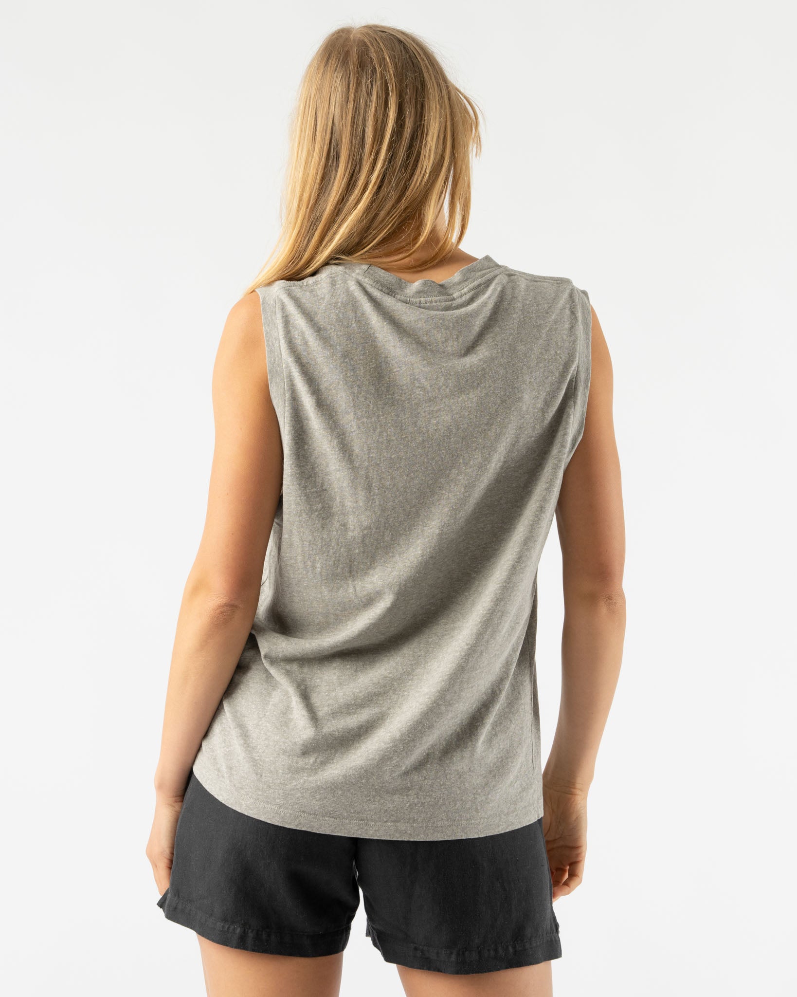 Jungmaven Heathered Malibu Muscle Tee in Athletic Gray