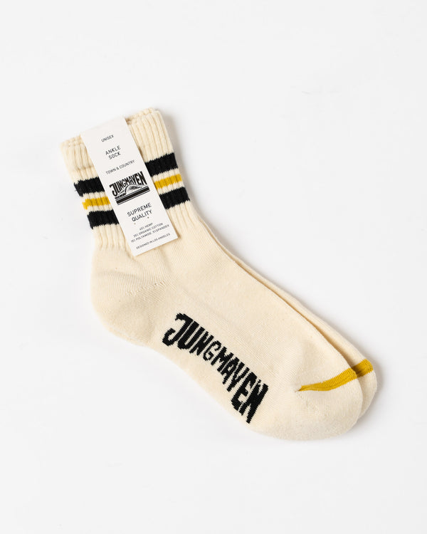 Jungmaven Ankle Socks in Black/Citrine/Yellow 3 Stripe