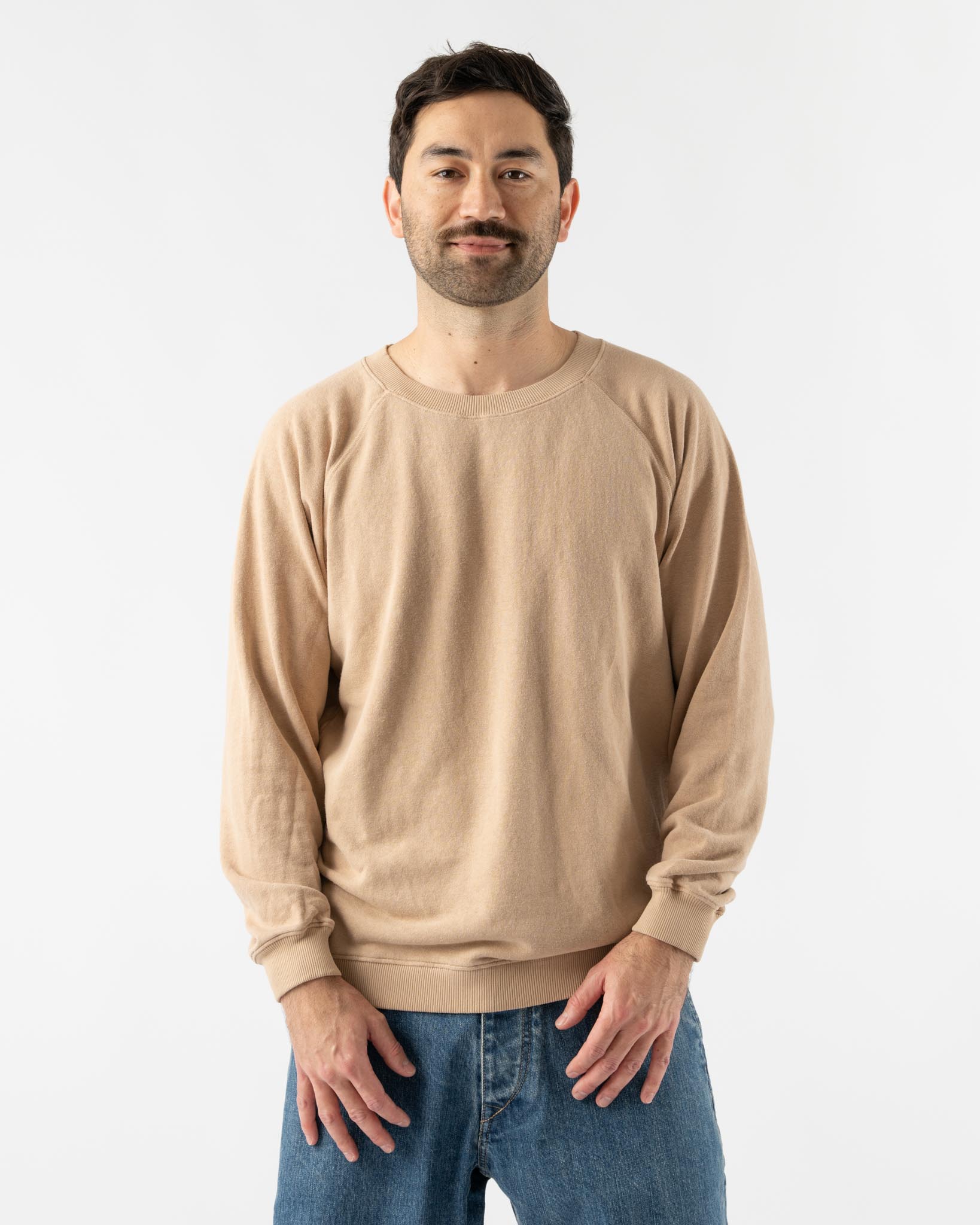 Jungmaven Bonfire Raglan Sweatshirt in Oat Milk