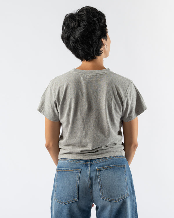 Jungmaven Cropped Lorel Tee in Athletic Gray