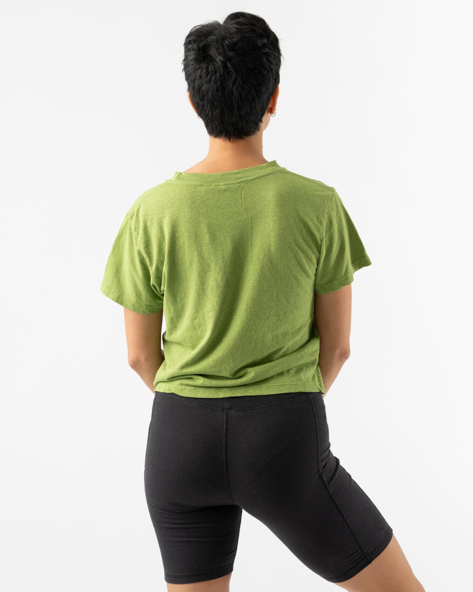 Jungmaven Cropped Lorel Tee in Dark Matcha