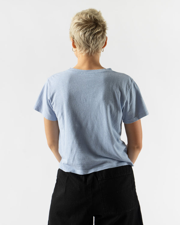 Jungmaven Cropped Lorel Tee in Coastal Blue